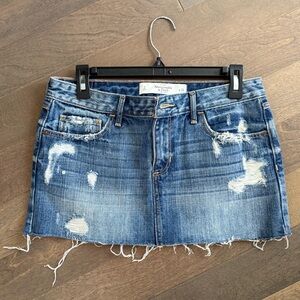 Abercrombie & Fitch Blue Distressed Mini Skirt